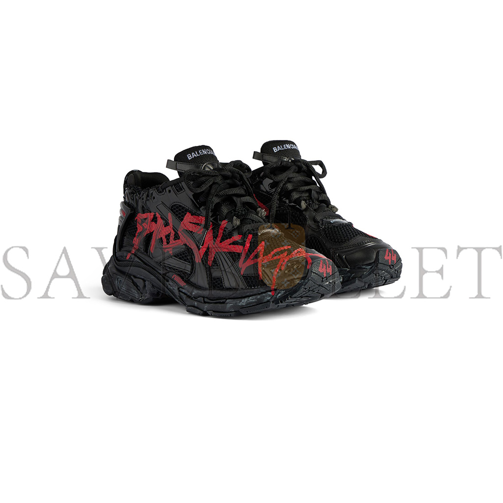 BALENCIAGA MEN'S RUNNER GRAFFITI SNEAKER IN BLACK BALENCIAGA MEN'S RUNNER GRAFFITI SNEAKER IN BLACK